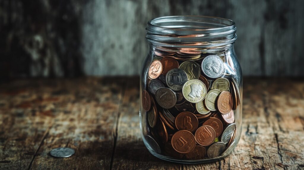 freedom fund jar with savings building up